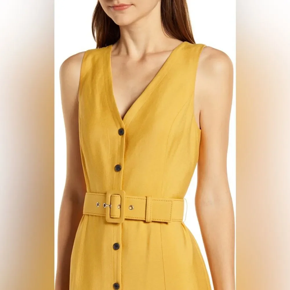 Something Navy Sleeveless Button-Up Midi Dress XXS NWOT - Picture 5 of 16